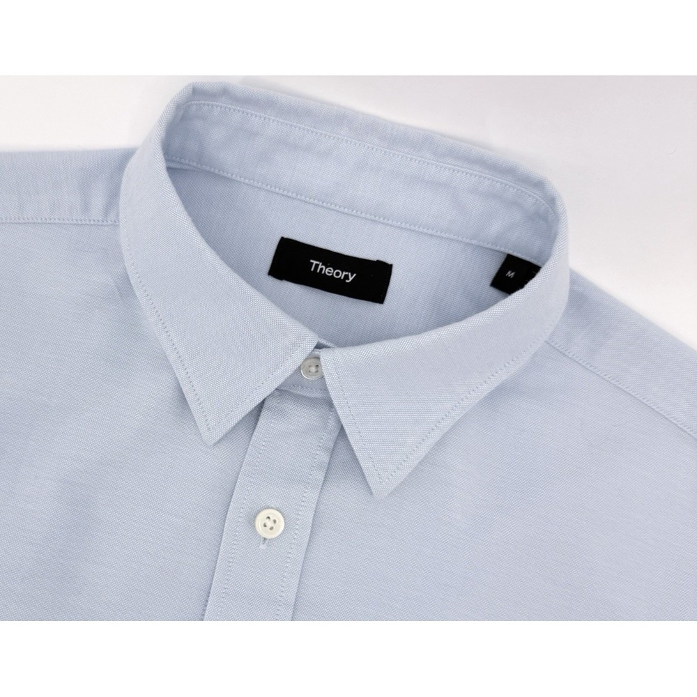 Theory Irving OX Yoga Oxford Shirt Mens M Light Blue Button Down 100% Cotton